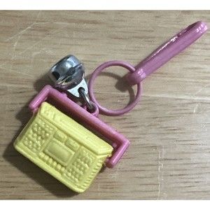 Rare Cassette Player Vintage 1980s Plastic Bell Charm 80s Charm Necklace